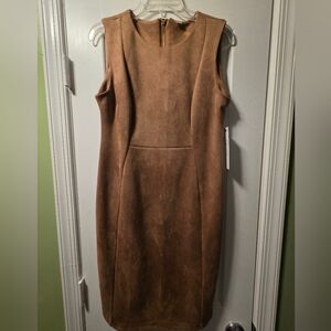 Calvin Klein Tan Sleeveless Midi Dress